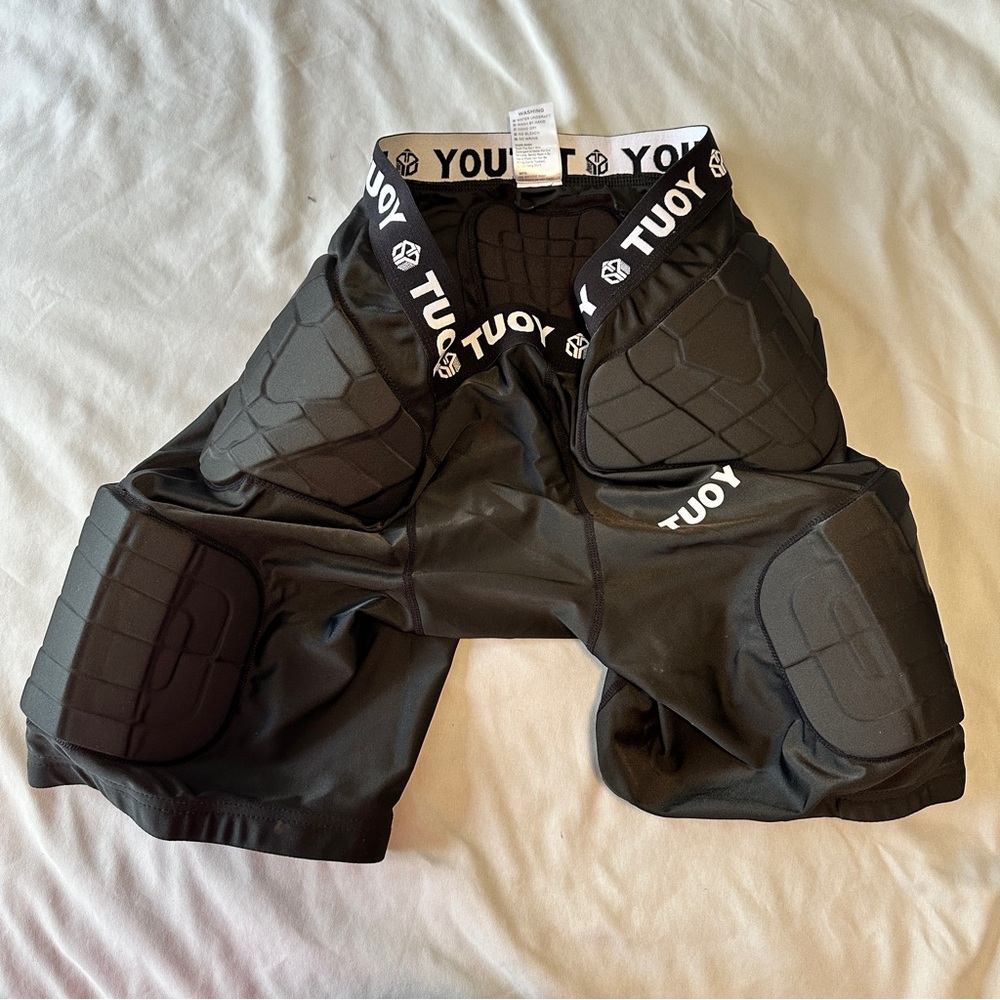TUOY Black Compression (5) Padded Football Girdle Shorts Size XL